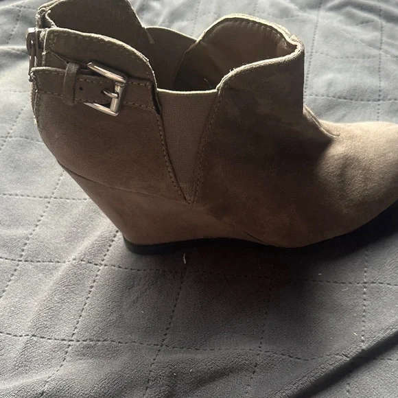 Maurices Brown Wedge Booties with Buckle - Picture 4 of 9